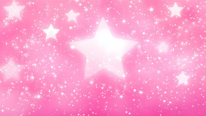Wall Mural - a dreamy background featuring soft pink hues and glowing stars, creating a whimsical atmosphere. ide