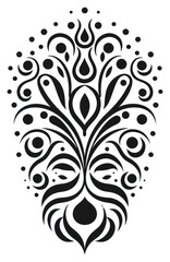 Wall Mural - png peacock pattern white line.