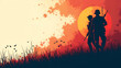 © Netaya - Create a dynamic Memorial Day military tribute art piece that integrates bold digital illustration innovative design and evocative color schemes to honor soldier sacrifice and inspire national pride i