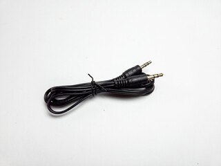 aux audio jack cable. isolated on white background