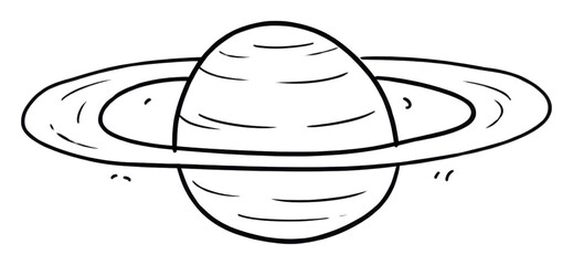 Wall Mural - png saturn sketch doodle line.