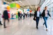 © ArtStockVault - Blurred Motion at a Professional Trade Show Event with Attendees and Vibrant Booths in a Modern Exhibition Hall