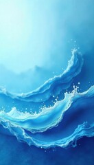 soft watercolor waves on a serene blue background , calming, gentle