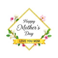  Beautiful Mother's Day Floral Greeting Card Design.
