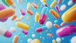 © Namdang - Vibrant Colorful Pills and Capsules in Dynamic Floating Composition