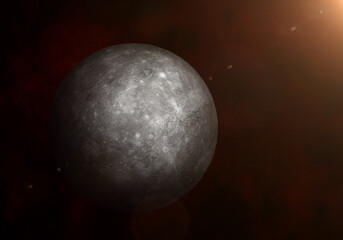 Wall Mural - view of planet mercury from space. mercury retrograde.