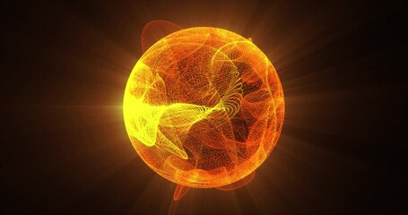 Wall Mural - an abstract star with a raging atmosphere. magic sphere. looped seamless animation.