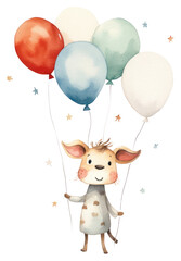 Wall Mural - png balloon cartoon animal cute.