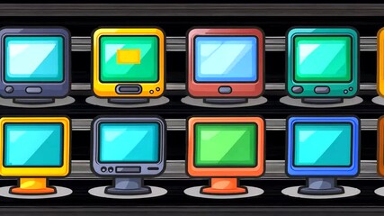 Retro computer monitors collection, digital art, website design