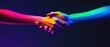 © afridwi - Neon Handshake: A vibrant image symbolizing unity, collaboration, and connection through a striking neon-lit handshake.