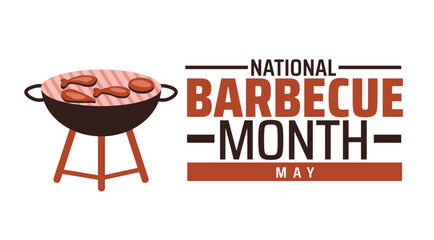 Wall Mural - national barbecue month background banner or poster design template. observed every year in may. hol