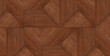 © Sambsadashiv - A bold geometric wooden parquet design featuring rich brown diagonal and vertical lines.