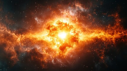 Wall Mural - explosive cosmic event outer space digital art nebula environment wide-angle view stellar creation c