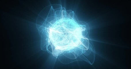 Wall Mural - an abstract star with a raging atmosphere. magic sphere. looped seamless animation.