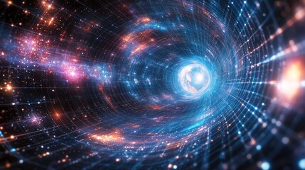 Wall Mural - A dynamic and colorful illustration of interstellar travel through space