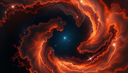 Wall Mural - Cosmic nebula swirls birth a star cluster amidst comets , majestic, cosmic background