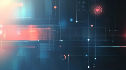 Wall Mural - futuristic abstract background featuring vibrant lines and glowing circles, ideal for technology and