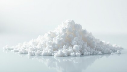Wall Mural - White sugar crystals close-up, bright white background, candy, still life, detail