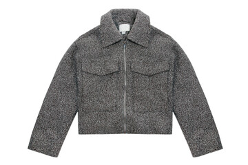 gray short jacket isolated on white background