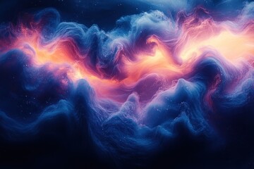 Wall Mural - abstract swirling nebulae of vibrant colors