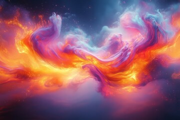 Wall Mural - abstract fiery cloudscape