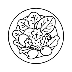 Wall Mural - mixed greens salad icon, mixed greens salad vector illustration-simple illustration of mixed greens 