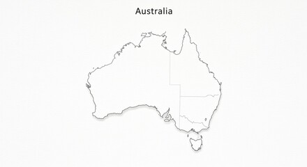  Dotted Line Outline Map Of Australia On White Textured Background
