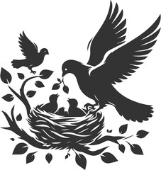 pigeon bird silhouette vector
