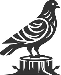 pigeon bird silhouette vector
