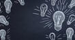 © Hurgan - Chalkboard with scattered lightbulb sketches, emphasizing idea generation