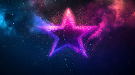 abstract star graphic, vibrant colors, cosmic nebula background.
