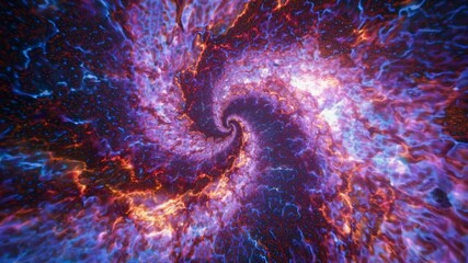 Wall Mural - a mesmerizing cosmic spiral in vibrant blues and purples, captured from a top-down angle, resembling