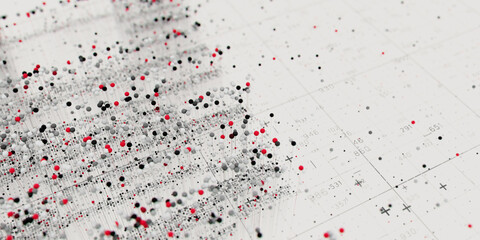 Wall Mural - abstract data clusters visualization. ai technology neural patterns. digital information presentatio