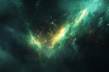 abstract swirling nebula with vibrant colors.