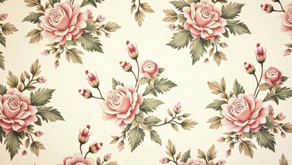  Floral pattern, art deco, wallpaper