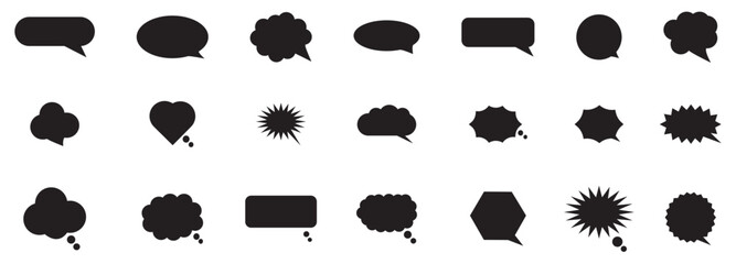Wall Mural - black speech bubble icon set