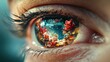 © Igor - A cybernetic eye resembling a tiny fish tank, complete with coral and swimming creatures