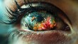 © Igor - A cybernetic eye resembling a tiny fish tank, complete with coral and swimming creatures