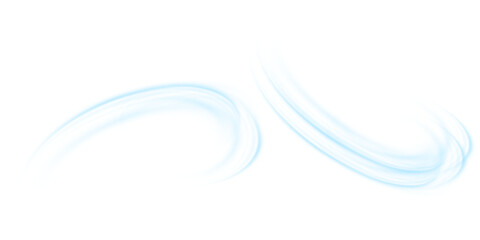 Fototapete - Air flow Isolated PNG and vector isolated. Effect of winter air and wind stream waves effect in blue color.