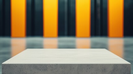 Aufkleber - Polished concrete table showcasing modern design in autonomous vehicle testing facility