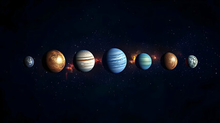 Wall Mural - Pixel Art Of The Solar System Planets In Space