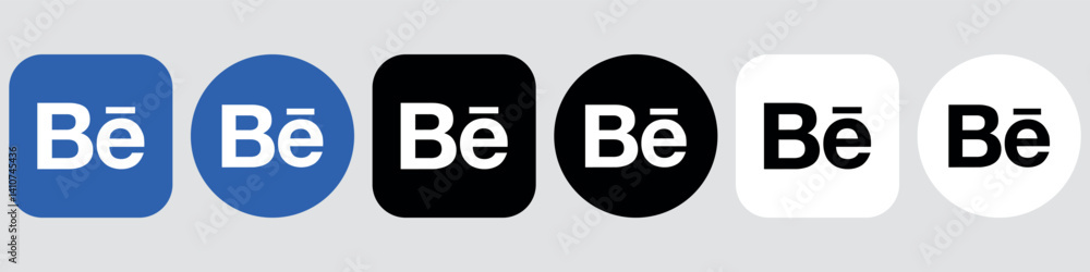 Behance Logo Icon Set Bundle, Be App Vector, Editable SVG, PNG ...