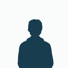 Canvas Print - silhouette of a person's head and upper body against a clean, light background.