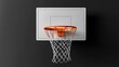 © Zologhraphy - Basketball hoop and white backboard illuminated against dark background emphasizing sport equipment and design simplicity