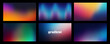 © lunarts_studio - Ripple glass distortion background set. Collection Abstract fractal effect ribbed glass texture with vibrant gradients. Reeded Bold dynamic design blending futuristic tones vector bg.