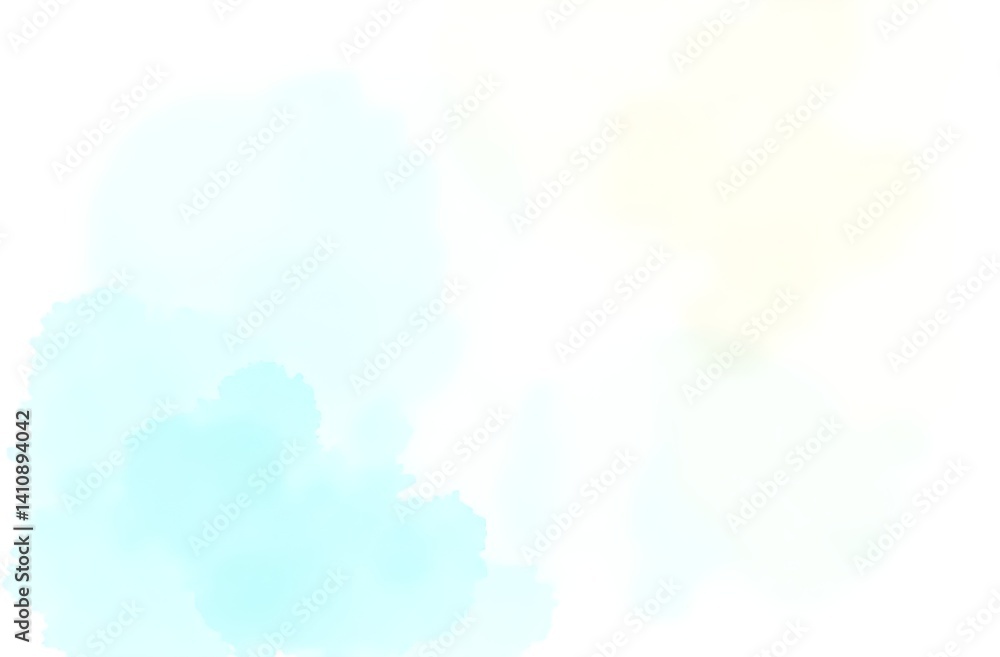 Watercolor background with soft splattered ink textures in turquoise ...