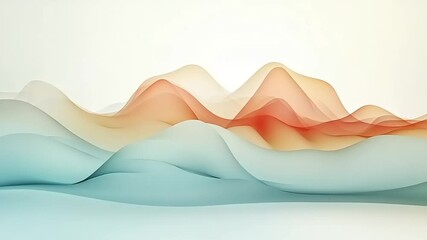 Wall Mural - Abstract wavy layers, gradient colors in soft forms