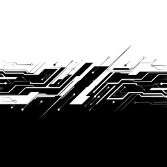 Abstract Circuitry: Modern Tech Background, Monochrome Design