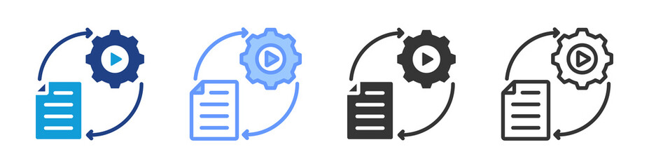 Fototapete - Execution icon set multiple style collection