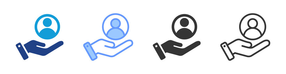 Fototapete - Client icon set multiple style collection